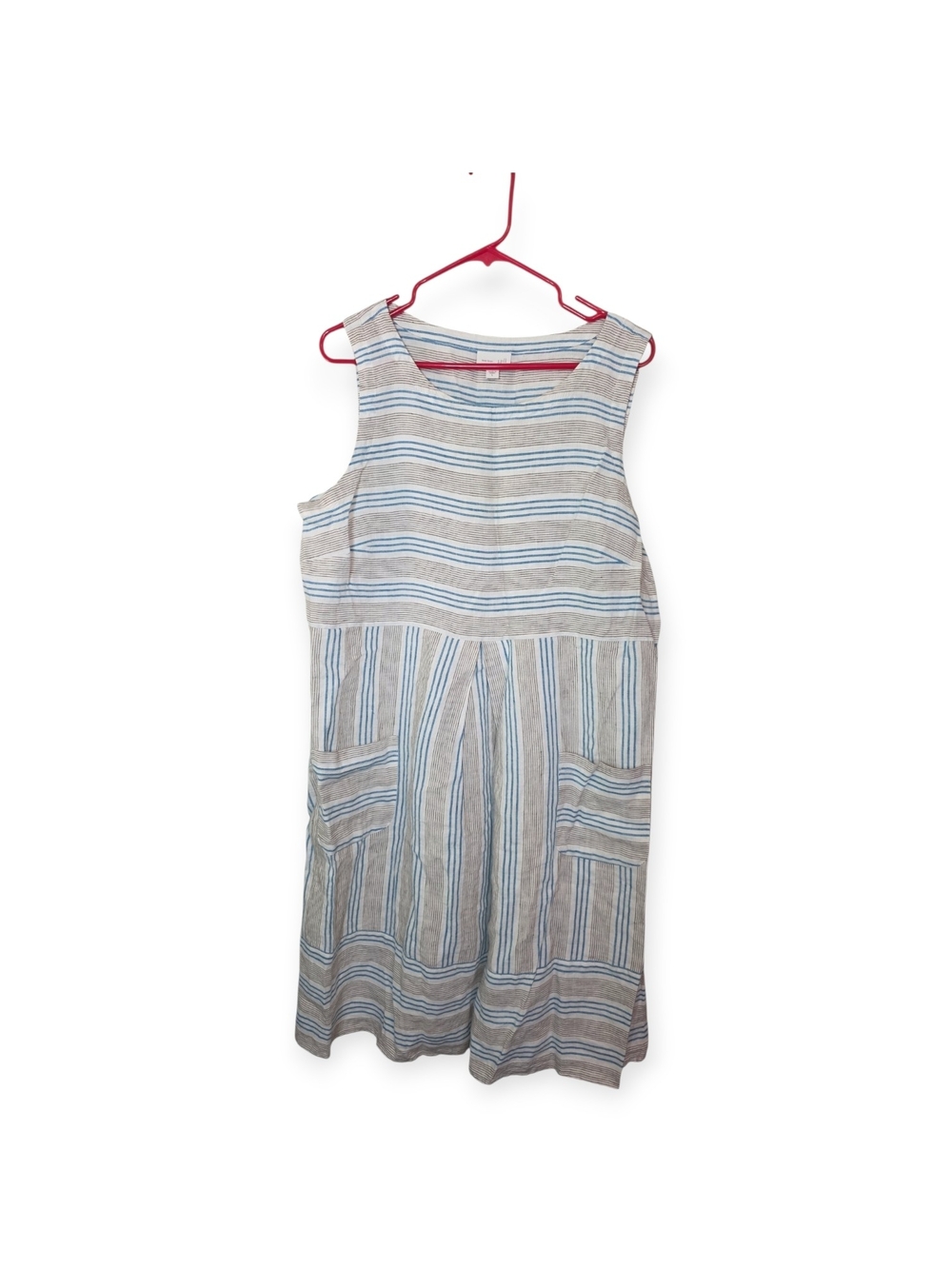 Women's J.Jill linen striped sleeveless dress, size large